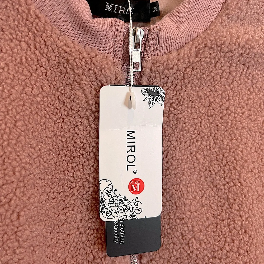 NWT Mirol Sherpa Fuzzy Bomber Jacket - Picture 3 of 7